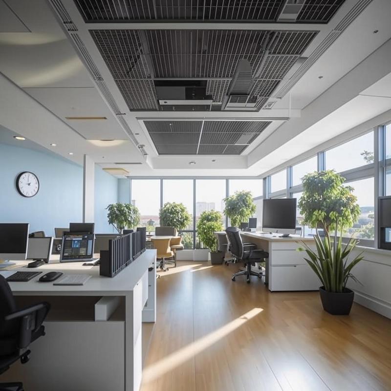 Máy lạnh âm trần cho văn phòng hiện đại và thẩm mỹ.